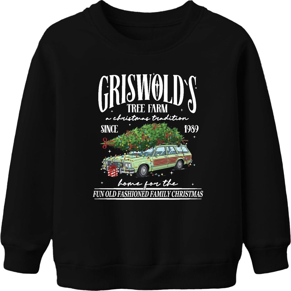 Griswold's Tree Farm Christmas Tradition Tannenbaum Weihnachten Uni Kinder Sweatshirt Pullover, Schwarz, 152