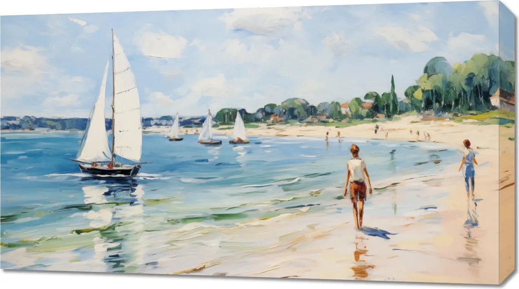Quadro su Tela Canvas 90x50cm Vita sulla riva | Stampa Alta Risoluzione