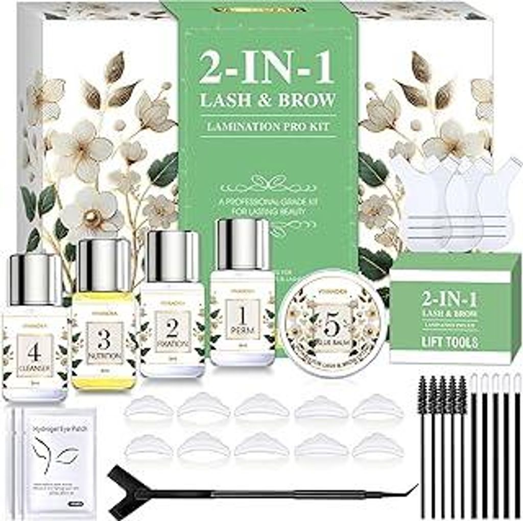 2-IN-1 Wimpernlifting Set & Augenbrauen Lifting Set – Professionelles Lash Lifting & Brow für vollere Brauen & langanhaltenden Schwung, DIY-Kit ...