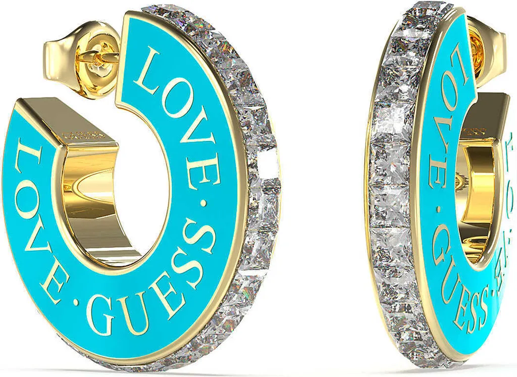 Orecchini Guess JUBE04083JWYGTQTU Oro e Turchese - Collezione Love Guess