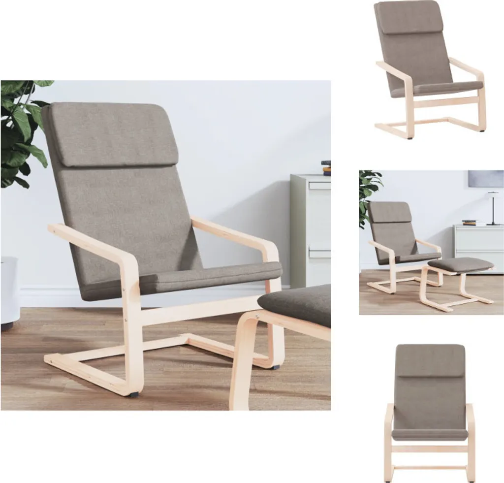 vidaXL Poltrona Relax in Tessuto Taupe: Comodità Reclinabile per Soggiorno