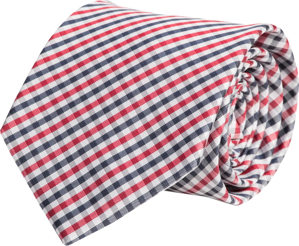 Fabio Farini - 1 Stück karierte Herren Schlips - Krawatte in 6cm oder 8cm Breite Schmal (6cm), Rot/Blau/Weiß