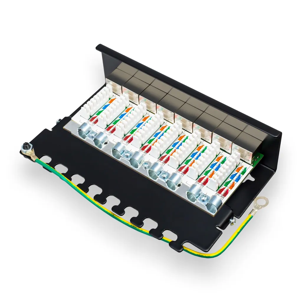 Mini Patch Panel 8 Porte S/CONN Cat 6A | Schermato Nero 75067 - 4
