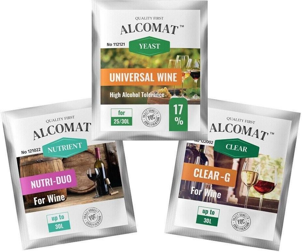 SET Alcomat Weinhefe Universal Hefe HAT 17% + Nährstof + Produktbild 