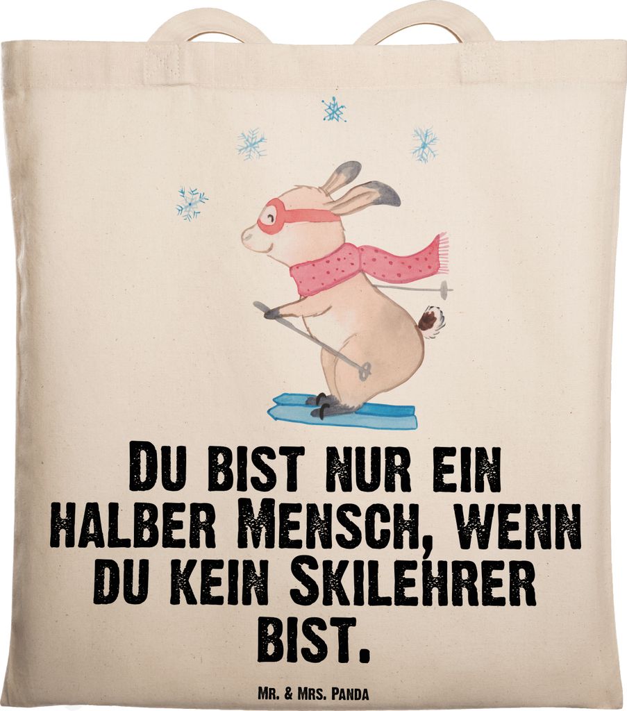 Mr. & Mrs. Panda Tote Bag Skilehrer Herz - Transparent - Produktbild 
