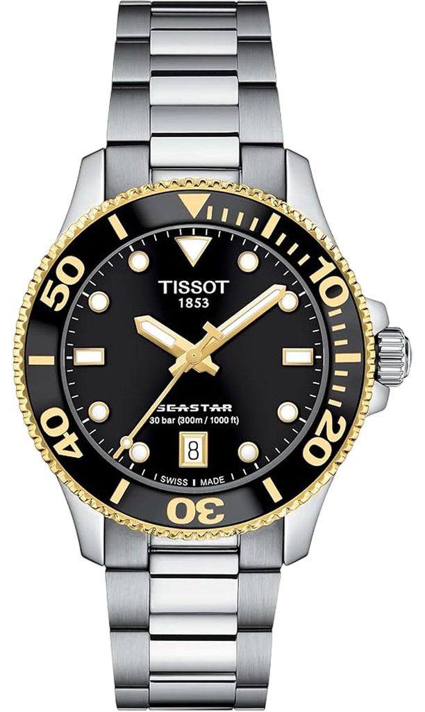 Tissot Seastar 1000 al quarzo, quadrante nero, 36 mm, oro Immagine del prodotto 