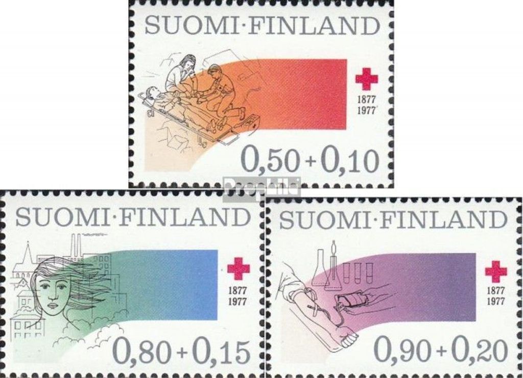 Briefmarken Finnland 1977 Mi 799-801 (kompl.Ausg.) postfrisch Finnisches Rotes Kreuz