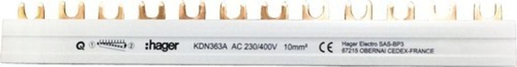 Hager KDN363A Phasenschiene 3-polig L 210 mm Produktbild 