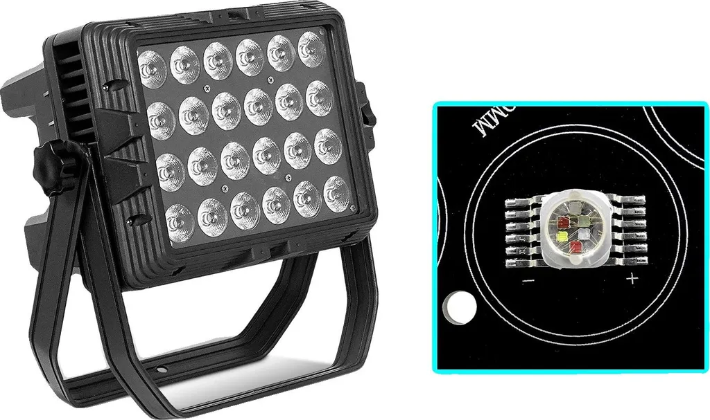 Par LED extérieur étanche RGBWA UV pour éclairage de scène professionnel