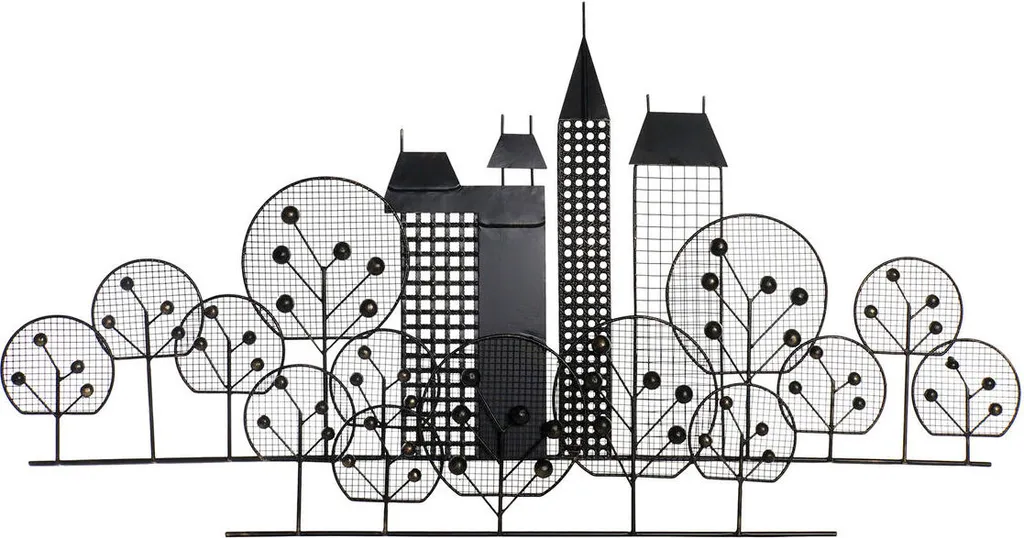 Décoration murale pour salon moderne Noir et Or style Loft 105x6x56 cm