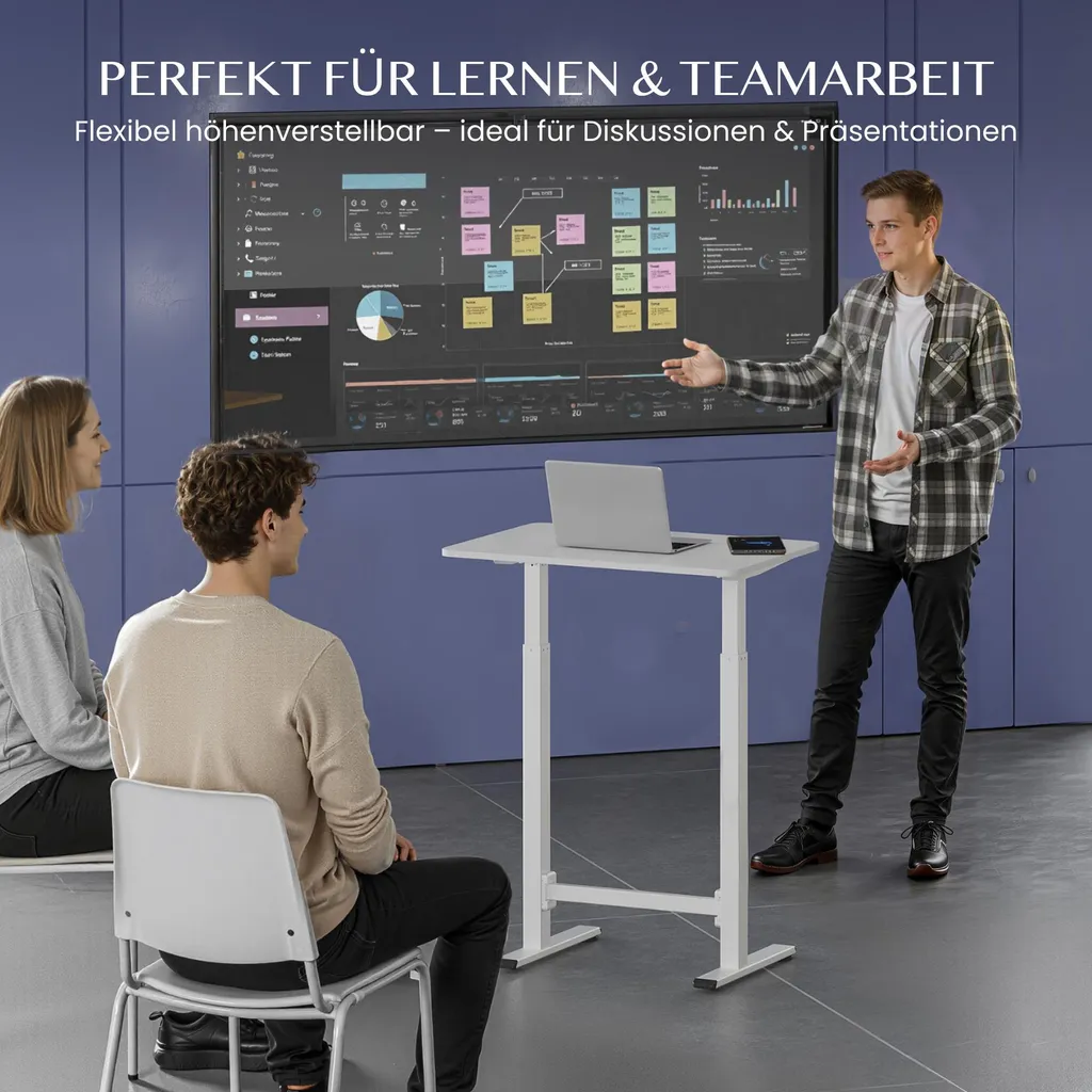 Flexispot Sit-Stand 80x50: Ergonomia Minimalista e Mobile | Bianco - 2