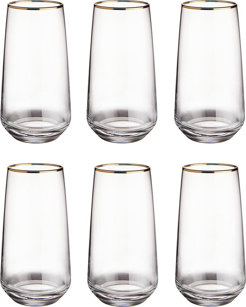 BUTLERS Longdrinkglas TOUCH OF GOLD 6er-Set Produktbild 