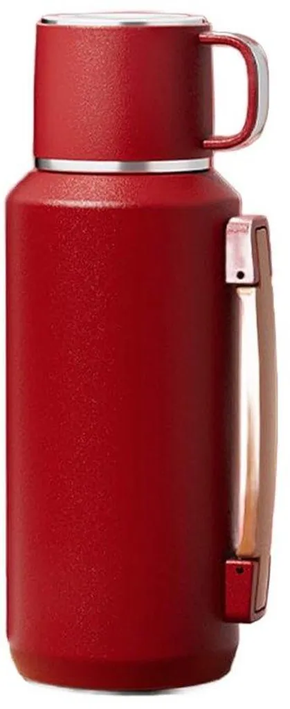 Gourde Isotherme 800 ml avec Gobelet et Infuseur de Thé en Inox Rouge