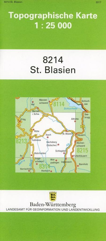 Topographische Karte Baden-Württemberg St. Blasien
