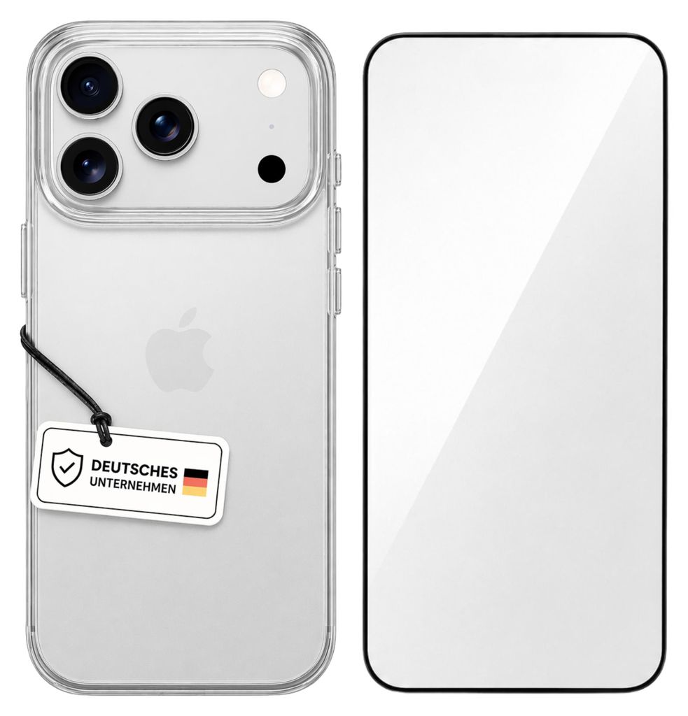 Transparente Hülle für iPhone mit Displayschutz – IPhone 16 Produktbild 