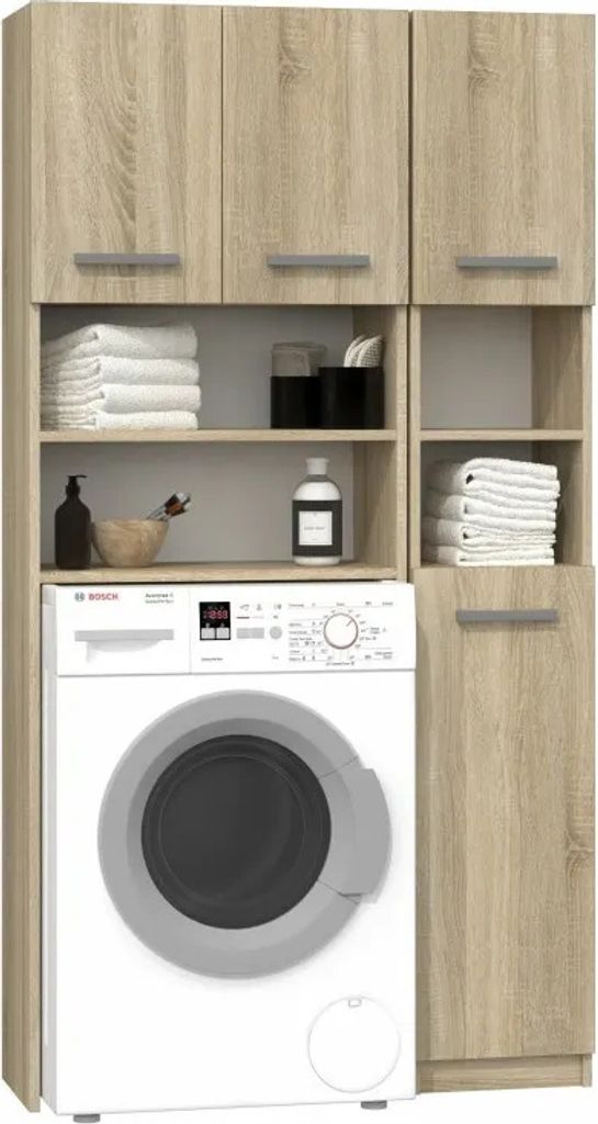Waschmaschinenschrank Badschrank Badregal Sonoma Produktbild 