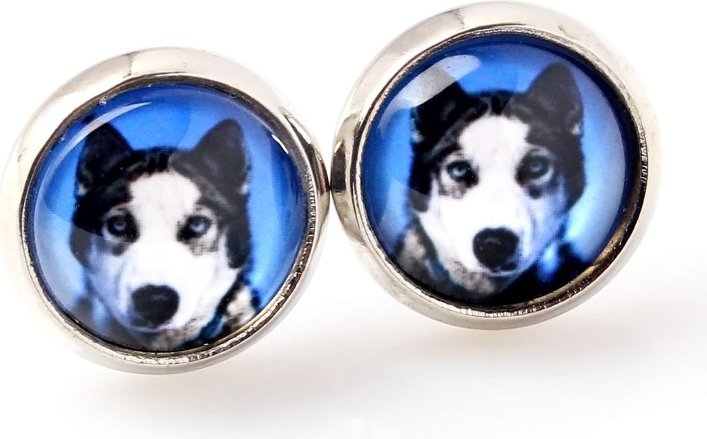 Siberian Husky - Ohrringe in einer Schachtel, Ihr Foto, handgefertigter Schmuck, Eigenmarke von Art-Dog.