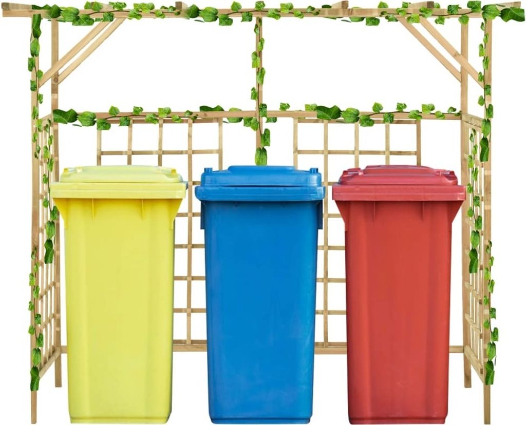vidaXL Pergola für 3 Mülltonnen Kiefernholz Imprägniert Produktbild 