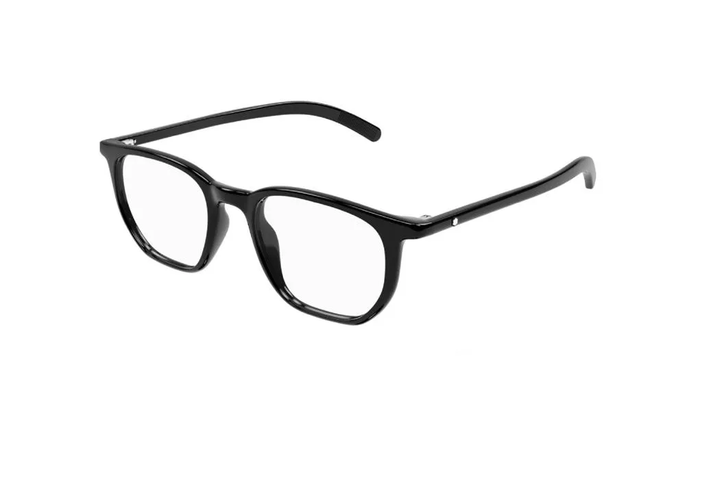 Montblanc MB0349O 001 lunettes rectangulaires acétate noir de luxe