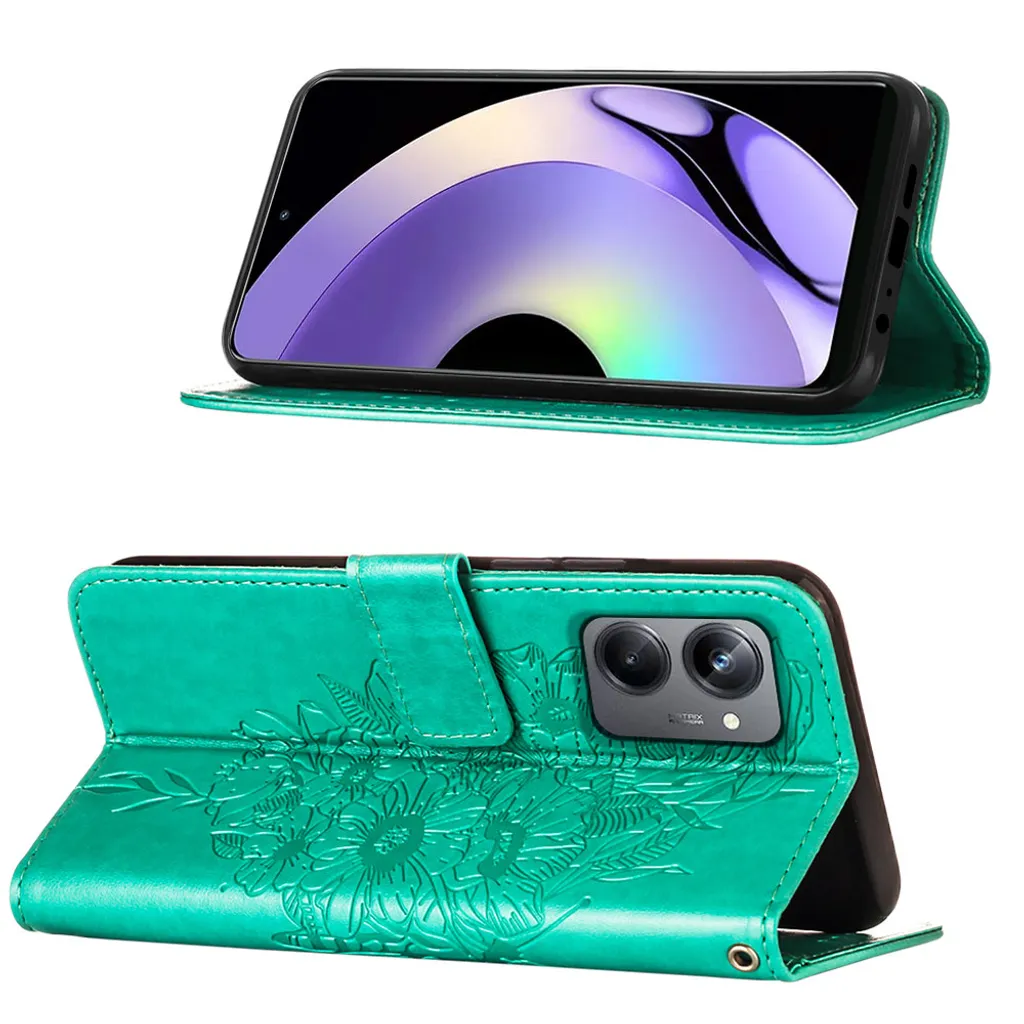 Custodia Per Realme 10 4G Topme Con Farfalla - Cover In Silicone TPU Morbido Trasparente
