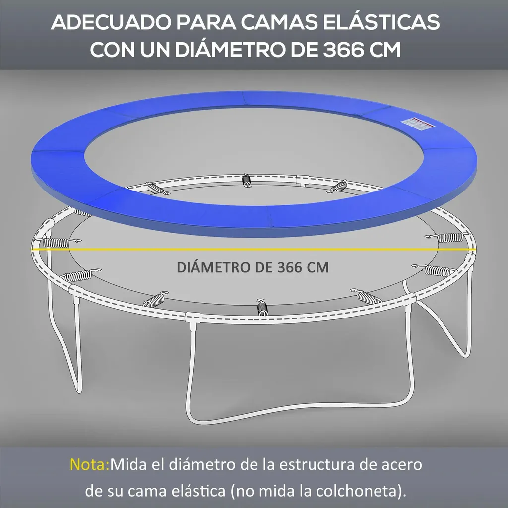 Coussin de protection trampoline 366 cm rond avec mousse épaisse - 5