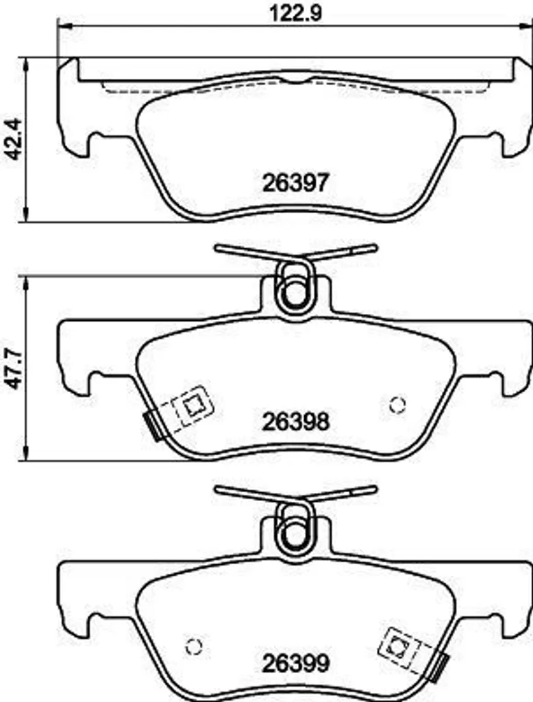 Plaquettes de frein 14mm HELLA avec indicateur d'usure HONDA JAZZ