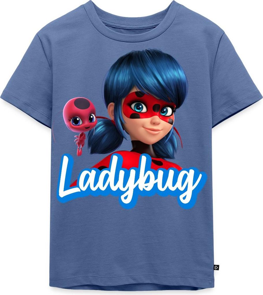 Spreadshirt Miraculous Ladybug Tikki Kinder Premium T-Shirt, 122/128 (6 Jahre), Taubenblau