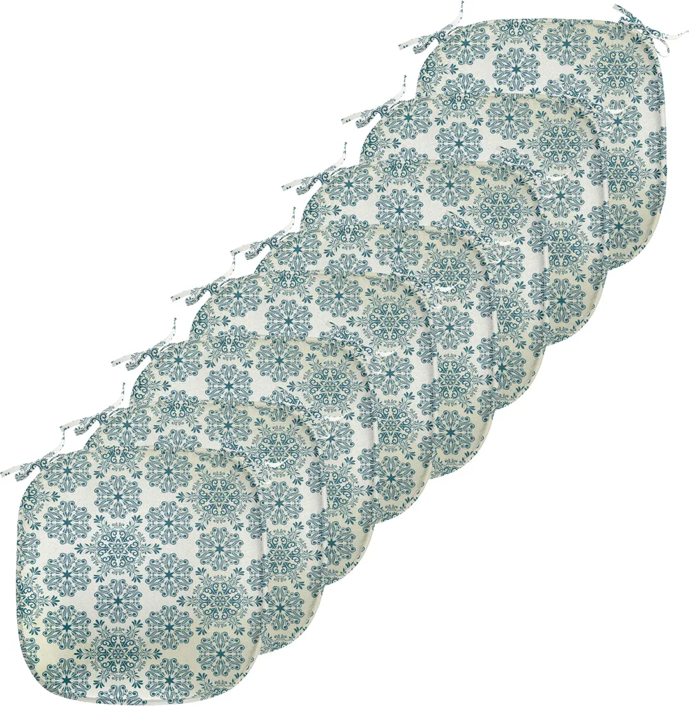 Protections de Chaise Anti-Taches Mandala Bleu 40x40 cm - Lot de 8