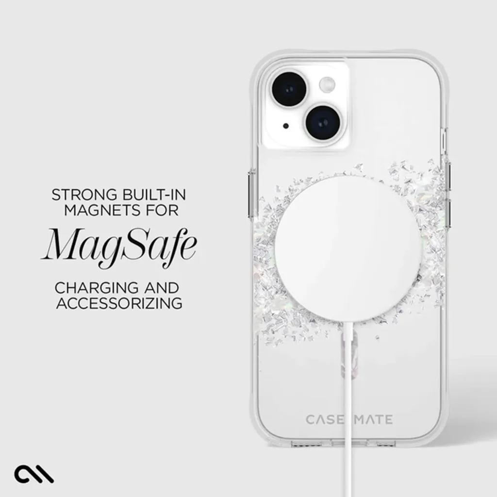 Étui de protection iPhone 15 MagSafe transparent avec motif nacre - 10
