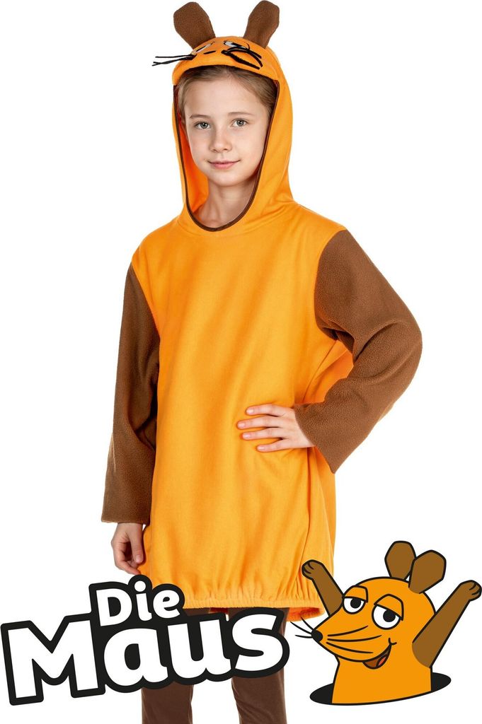Sendung Mit Der Maus Kinderkostüm – Größe 116, Orange-braun, Lizenziert, Aus Polyester