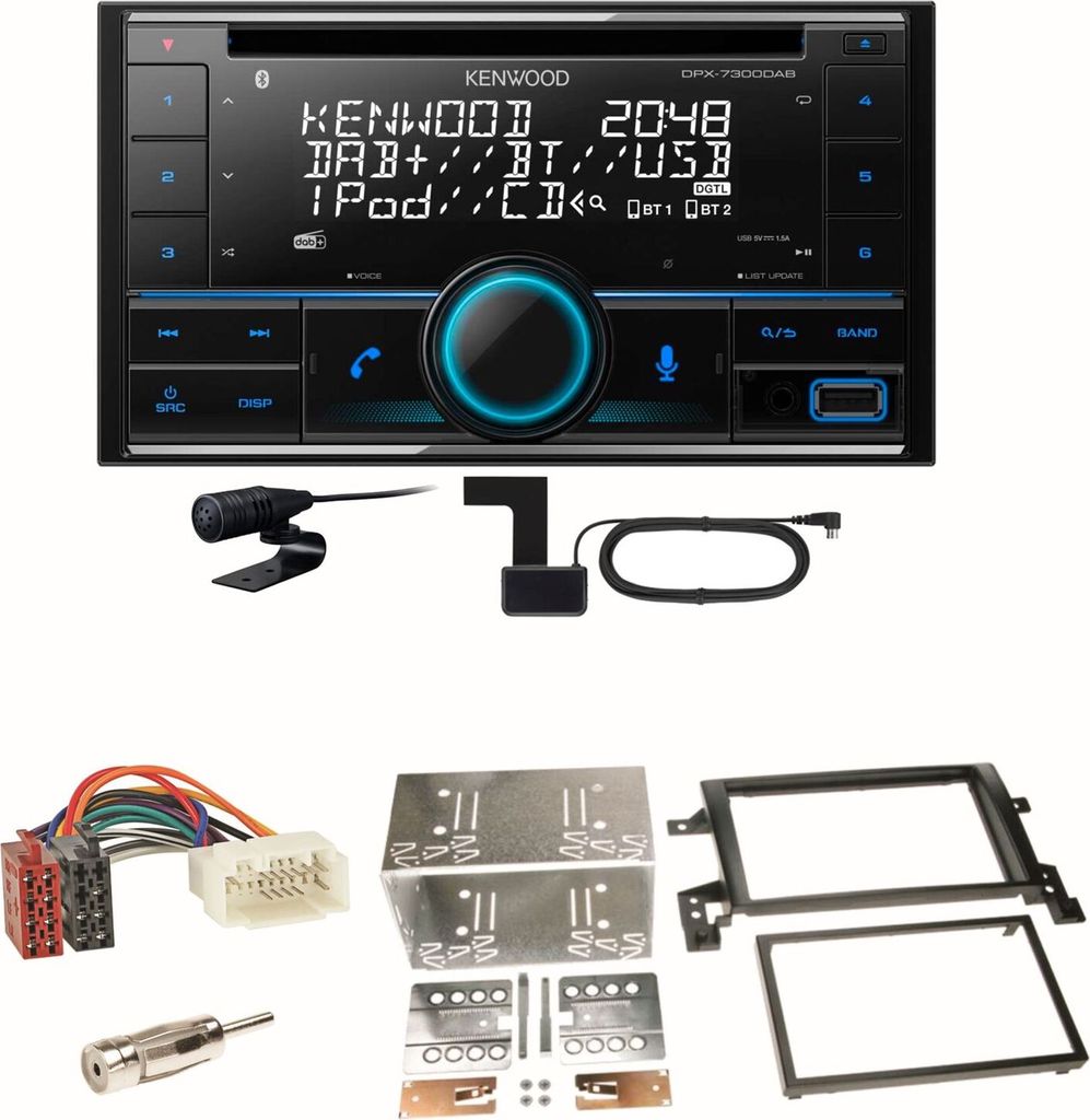 Kenwood DPX-7300DAB Bluetooth Digitalradio Einbauset für Suzuki Grand Vitara JT