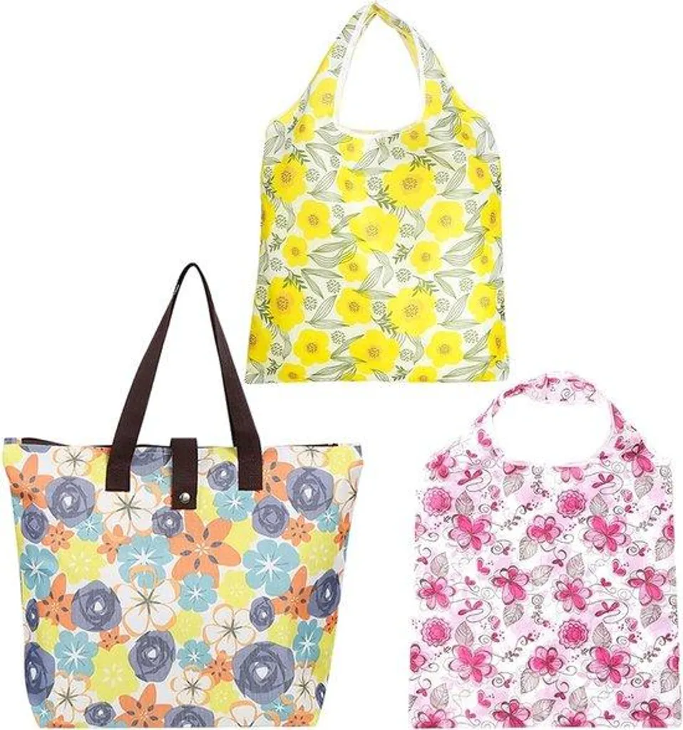Sacs pliables en tissu pour courses et shopping - Lot de 3 pratiques