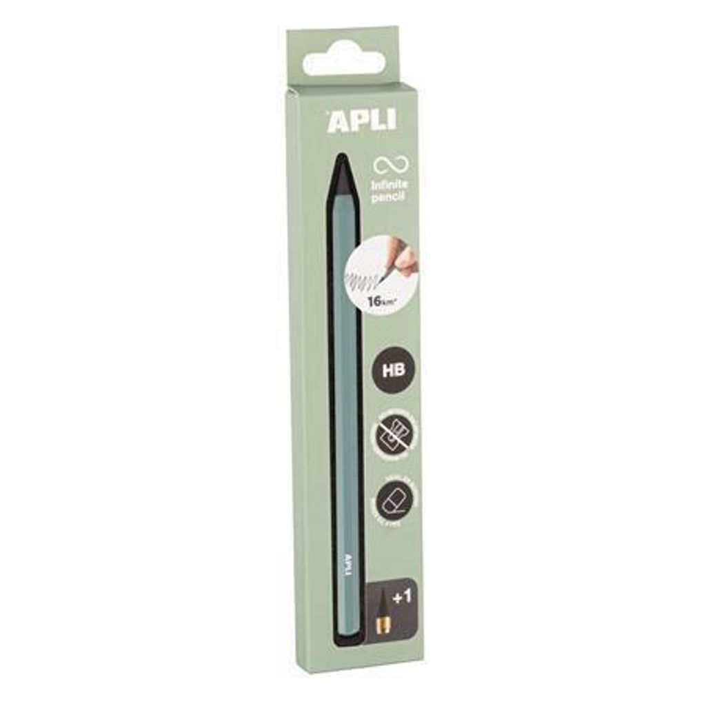 A product package for an APLI Infinite Pencil.