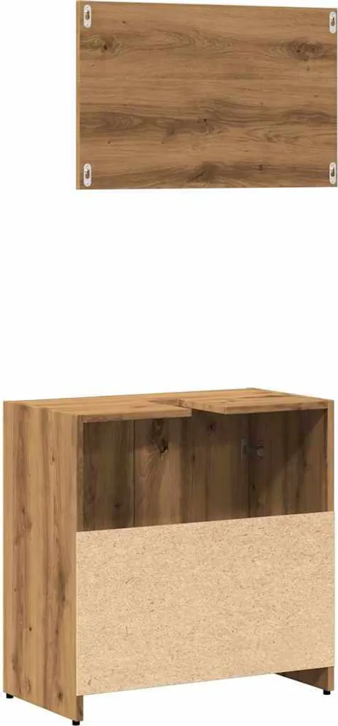 SYFAX™ Mobile da Bagno con Specchio Rovere Artigianale Truciolato - 5