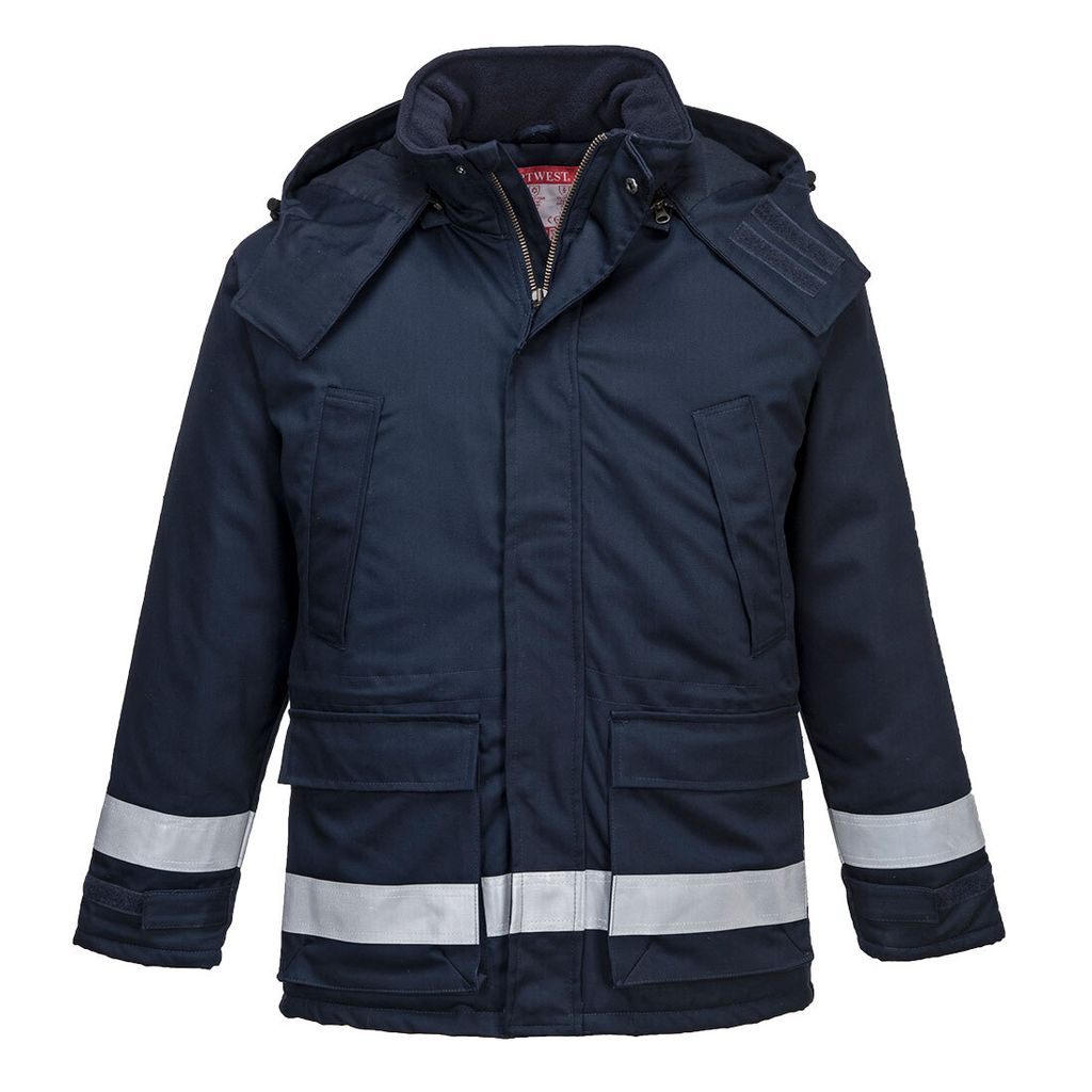 Portwest FR59 Flammhemmende Antistatik Winterjacke Navy Gr. L