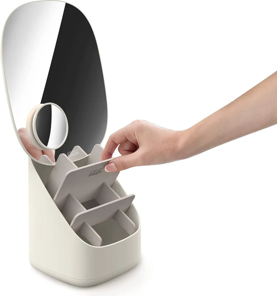 Joseph Joseph Viva Miroir de maquillage avec rangement beige - Organisation