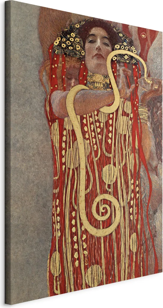 Quadro Hygiea Medicina Klimt 80x120 - Il Simbolo della Salute in TNT