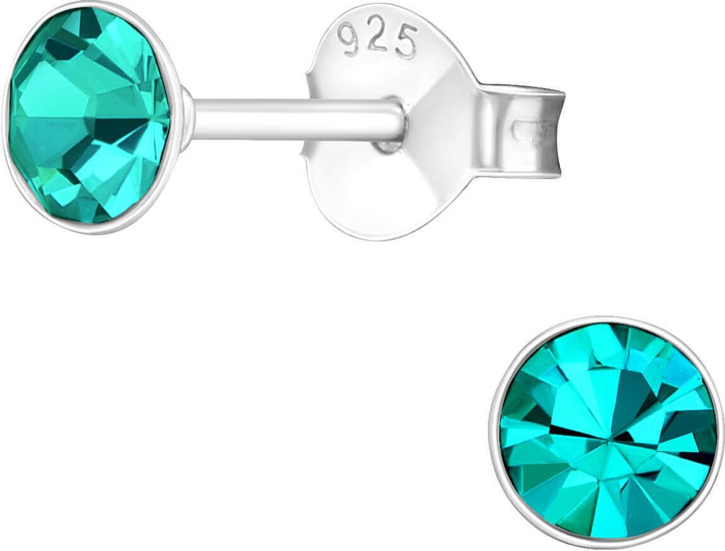 Ohrringe 925 Sterling Silber Ohrstecker mit Kristall 4mm in Produktbild 