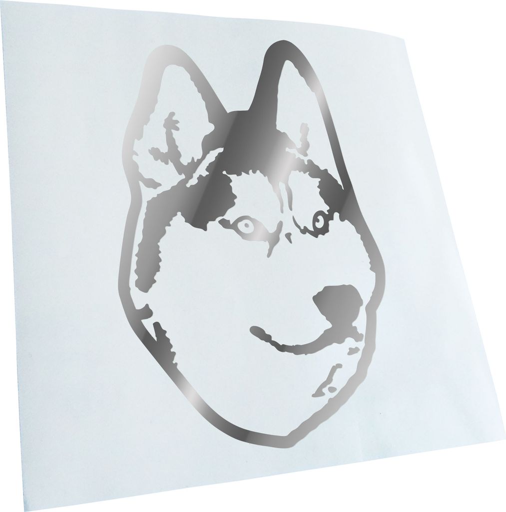 Kiwistar - Autoaufkleber - Siberian Husky Hund - Chrom - 40x27cm - Aufkleber für Auto, Laptop, Fahrrad, LKW, Motorrad Mehrfarbig JDM Decal Racing