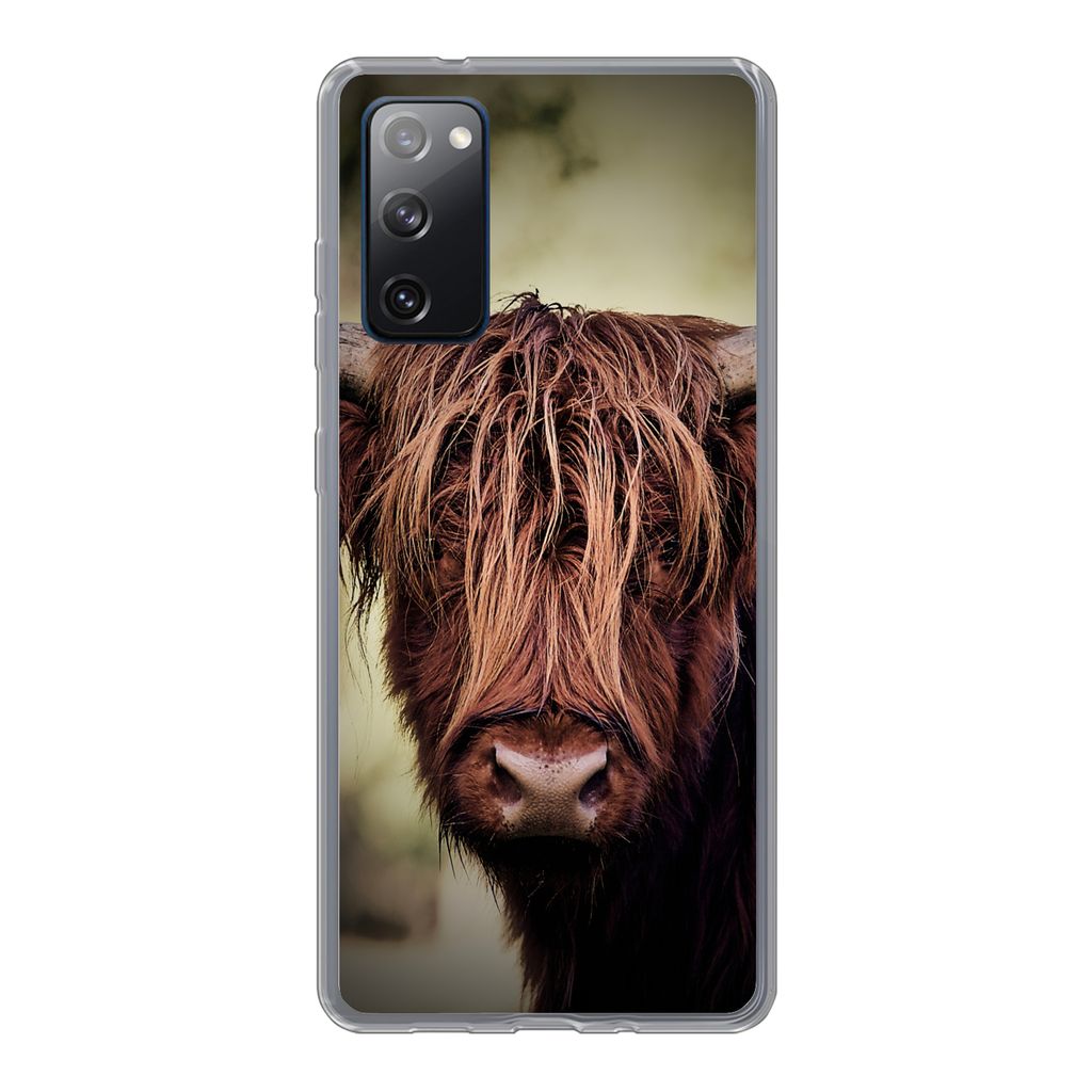 MuchoWow Handyhülle Schutzhülle Hülle für Samsung Galaxy S20 FE Schottischer Hochländer - Licht - Porträt - Natur Silikon Softcase Handy H...