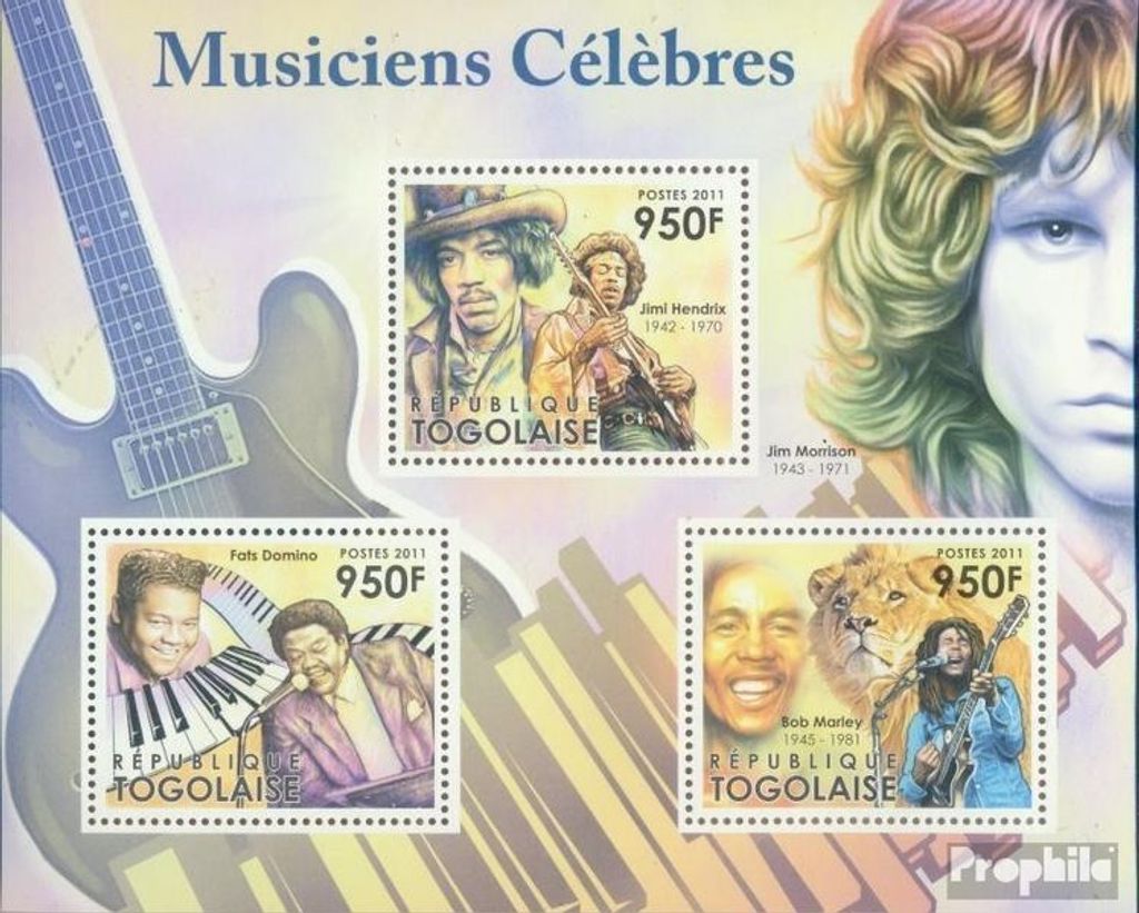 Briefmarken Togo 2011 Mi 4285-4287 Kleinbogen (kompl. Produktbild 