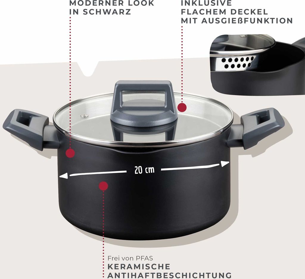 Fackelmann Casseruola Ø 20 cm, alluminio riciclato, Immagine del prodotto 