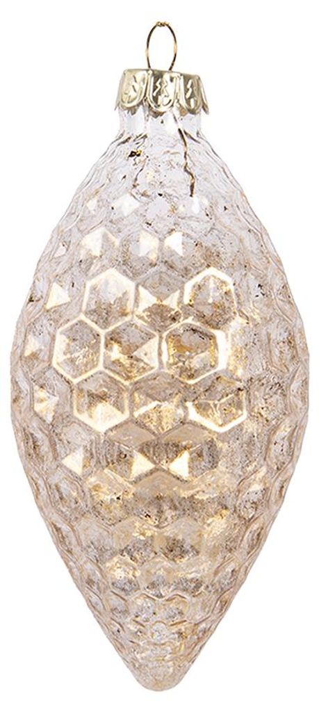 Guaina natalizia Clayre & Eef Ø 6x12 cm Vetro color oro Immagine del prodotto 