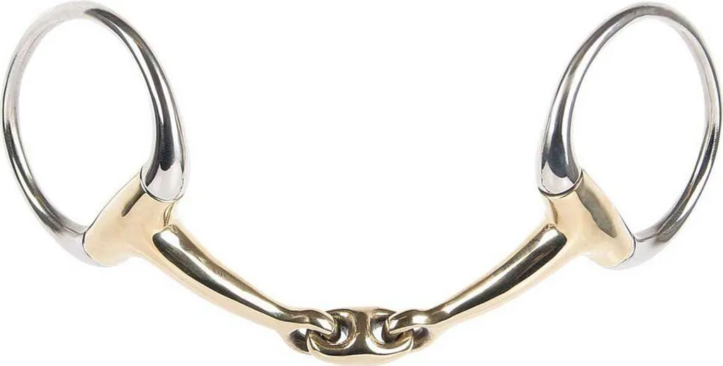 Mors de Filet Double Brisure en Laiton Anatomic Gold Horse 13.5 cm