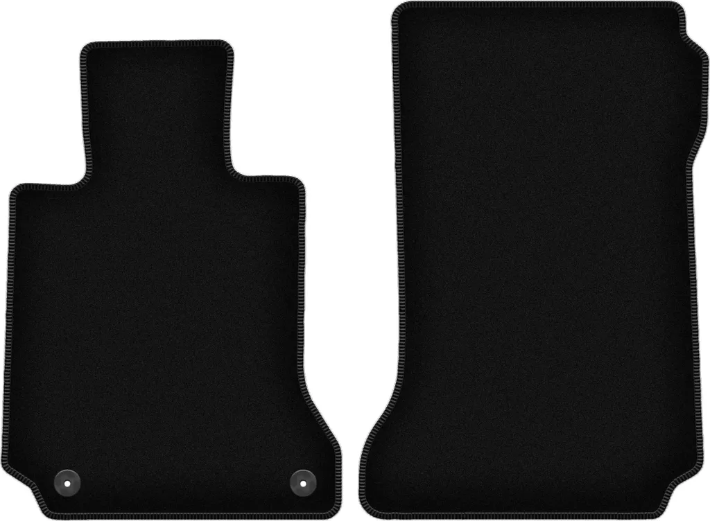 Wielganizator Tappetini anteriori in velluto per Mercedes C W204 (2007-2014, berlina, station wagon, coupé) neri, set 2 pz, con fissaggi