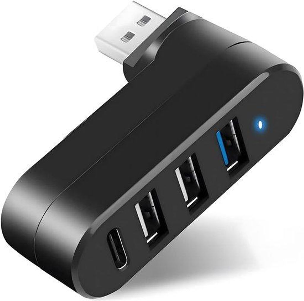 4-Port USB 3.0-Hub mit 90°/180° Drehfunktion, für Laptops, Autos, Mac-Pro, iMac, MacBook-Air, MacBook-Pro, MacBook usw.
