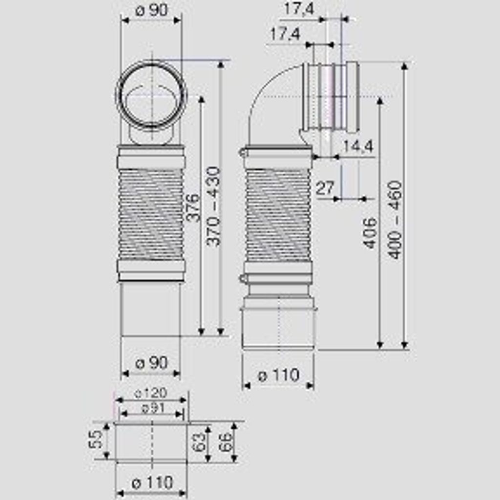 SANIT 58.942.00..0000 WC- Anschlussrohr DN90/DN100