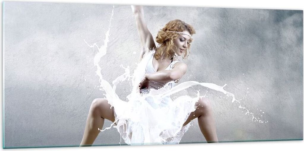 Bilder auf glas - Frau Tänzerin Ballett - 120x50cm - Glasbilder - Wandbilder - Kunstdruck - zum Aufhängen bereit - Wanddekoration aus Glas - Glas...