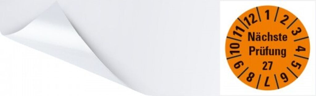 Dreifke Kabelprüfplakette Nächste Prüfung 27,orange,Folie, selbstkl.,95x25mm...
