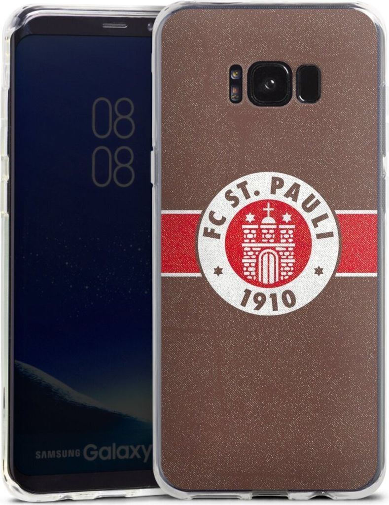 DeinDesign Handyhülle für Samsung Galaxy S8 Plus Silikon Hülle Case Smartphone Schutzhülle FC St. Pauli Logo Offizielles Lizenzprodukt